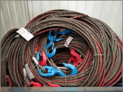 Construction machinery supporting steel wire rope